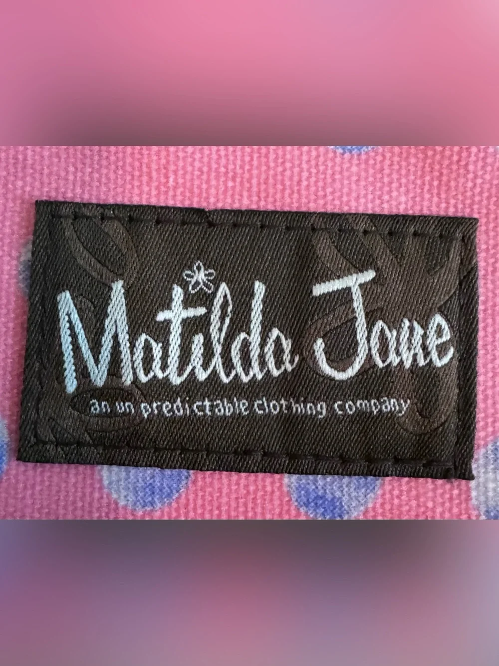 Matilda Jane Cosmetic Bag / Pouch - Pink with Purple Polka Dots